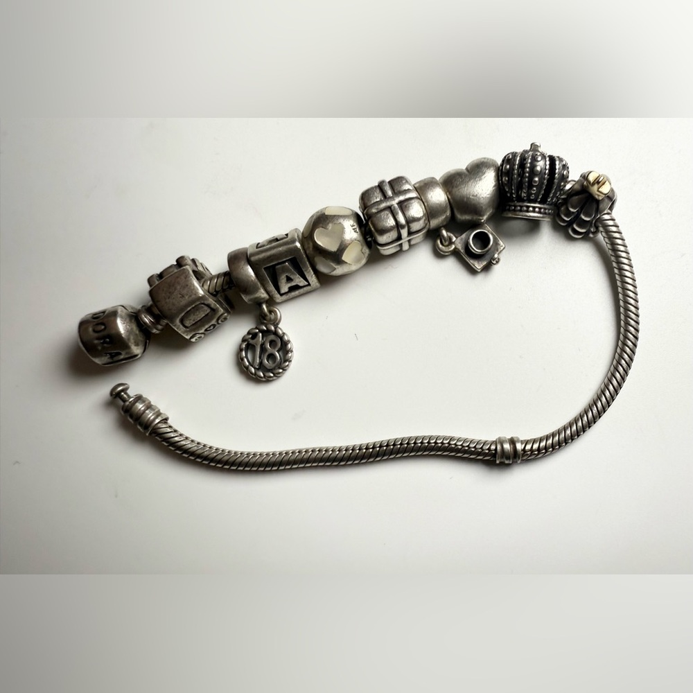 Pandora Silver Charm Bracelet with Charms